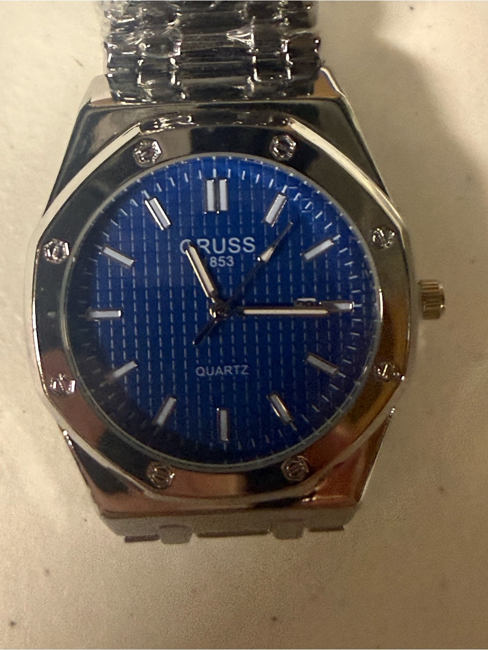#125 ORUSS 1853 Blue Dial Silver Men's Quartz Watch
